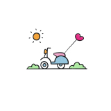 scooter love ballon